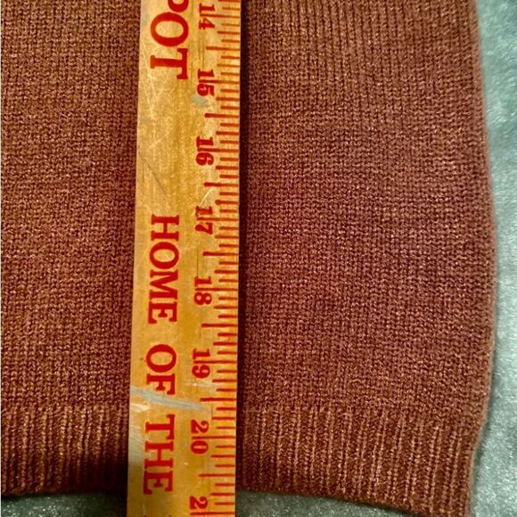 #320 BROWN Stretch Crew Neck Sweater - Picture 6 of 7